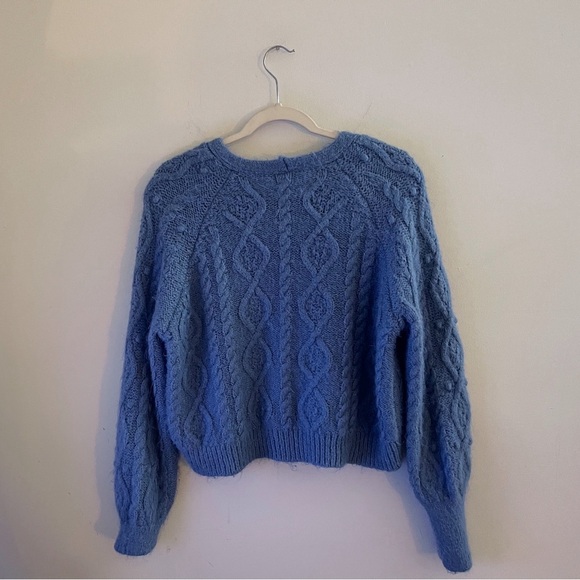 Zara CableKnit Blogger Favorite Cardigan Sweater Oversized Statement Preppy Fall - Picture 2 of 11